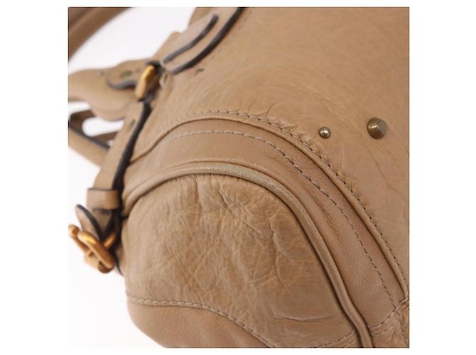 Chloé Borsa Chloe Paddington in Pelle Beige Oro Argento Auth 190482V D'oro - vista 13