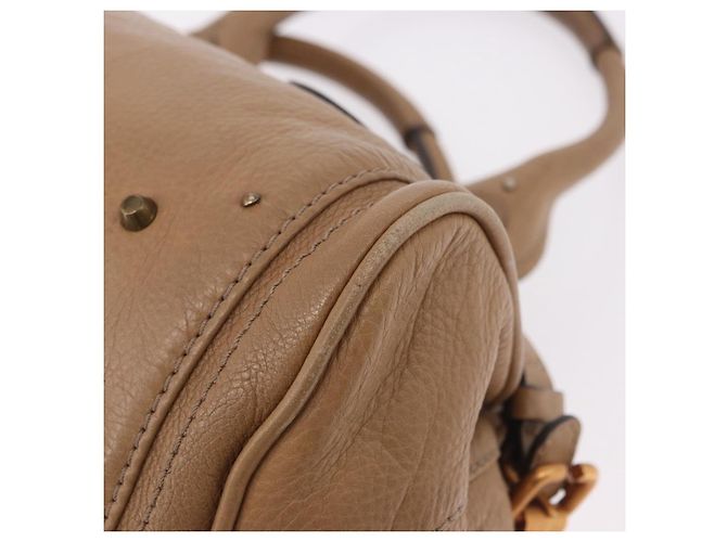 Chloé Borsa Chloe Paddington in Pelle Beige Oro Argento Auth 190482V D'oro - vista 14
