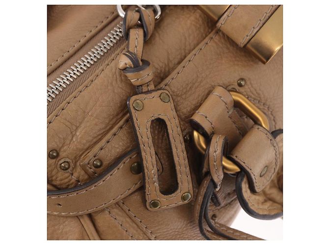 Chloé Borsa Chloe Paddington in Pelle Beige Oro Argento Auth 190482V D'oro - vista 17