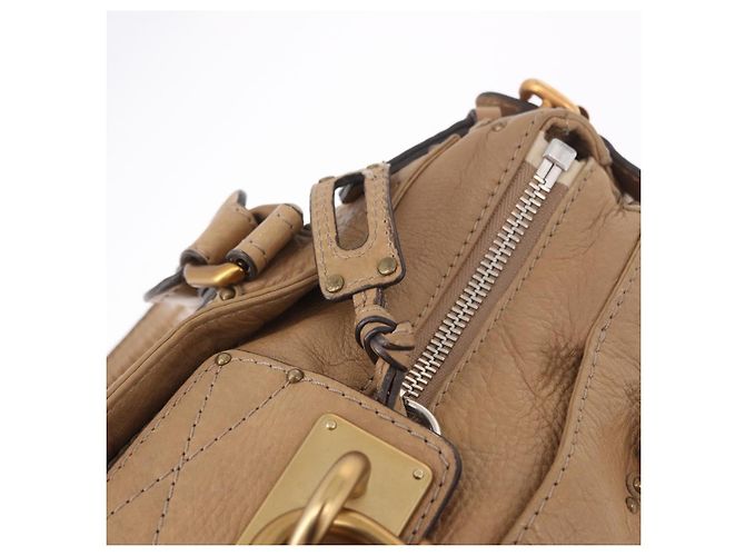 Chloé Borsa Chloe Paddington in Pelle Beige Oro Argento Auth 190482V D'oro - vista 18