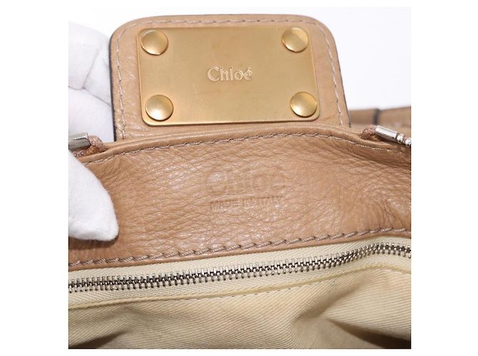 Chloé Borsa Chloe Paddington in Pelle Beige Oro Argento Auth 190482V D'oro - vista 19