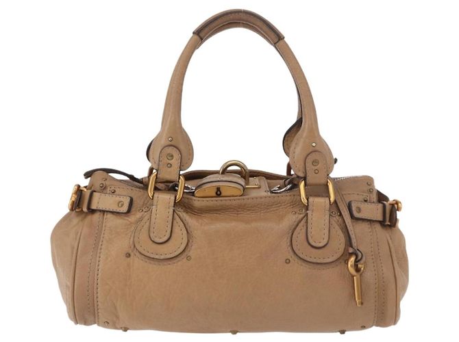 Chloé Borsa Chloe Paddington in Pelle Beige Oro Argento Auth 190482V D'oro - vista 2