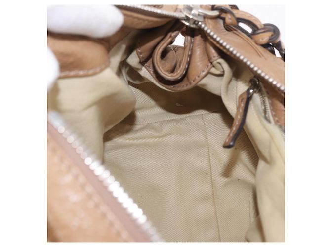 Chloé Borsa Chloe Paddington in Pelle Beige Oro Argento Auth 190482V D'oro - vista 22