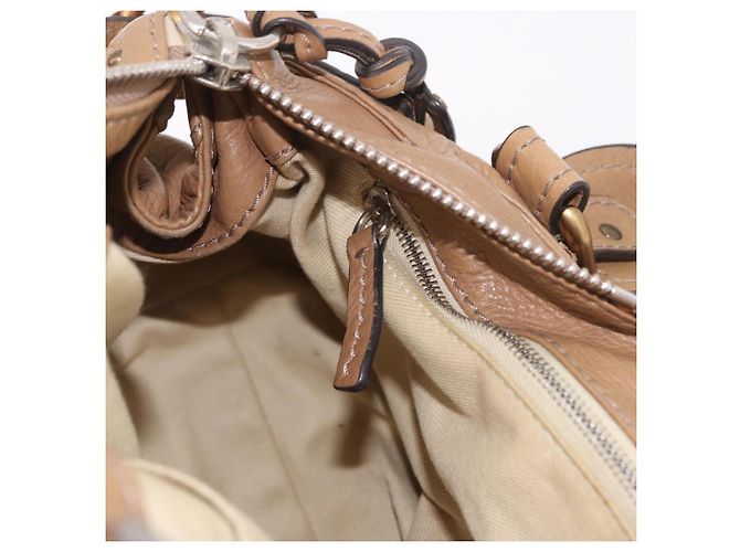 Chloé Borsa Chloe Paddington in Pelle Beige Oro Argento Auth 190482V D'oro - vista 23