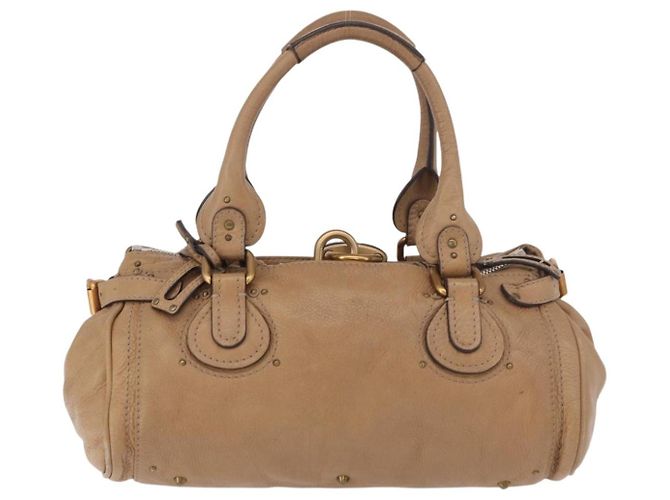 Chloé Borsa Chloe Paddington in Pelle Beige Oro Argento Auth 190482V D'oro - vista 3