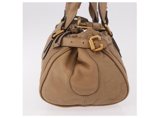 Chloé Borsa Chloe Paddington in Pelle Beige Oro Argento Auth 190482V D'oro - vista 6