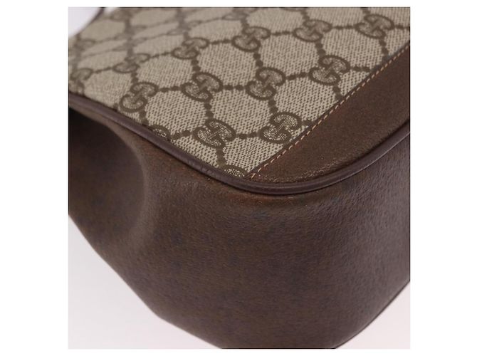 Borsa GUCCI GG Supreme Web Sherry Line PVC Beige Oro 116 02 076 Auth 190492 D'oro - vista 10