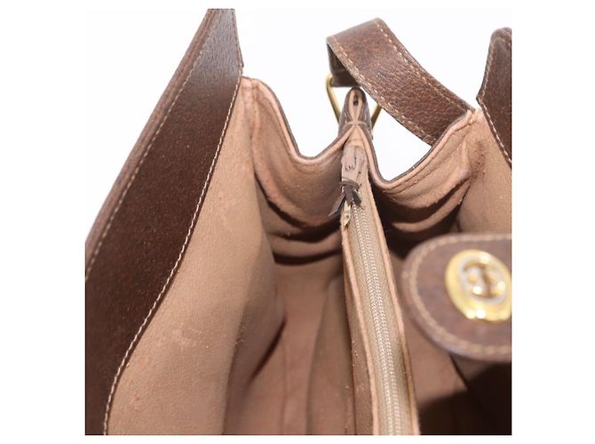 Borsa GUCCI GG Supreme Web Sherry Line PVC Beige Oro 116 02 076 Auth 190492 D'oro - vista 22
