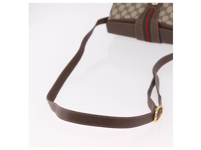 Borsa GUCCI GG Supreme Web Sherry Line PVC Beige Oro 116 02 076 Auth 190492 D'oro - vista 7