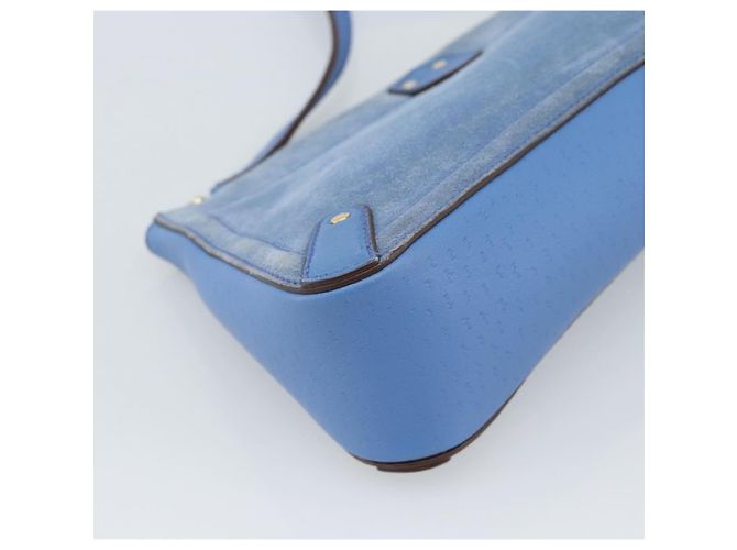 Borsa a tracolla Salvatore Ferragamo Gancini in scamosciato blu e oro Auth 190833 D'oro - vista 13