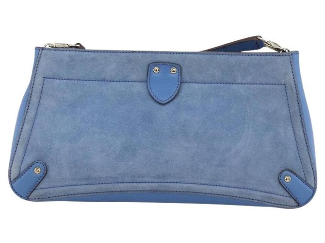 Borsa a tracolla Salvatore Ferragamo Gancini in scamosciato blu e oro Auth 190833 D'oro - vista 3