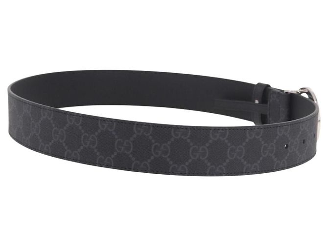 Ceinture GUCCI GG Supreme Interlocking G PVC 37.4" Black 703147 Auth BA13819V Noir Argenté - vue 4