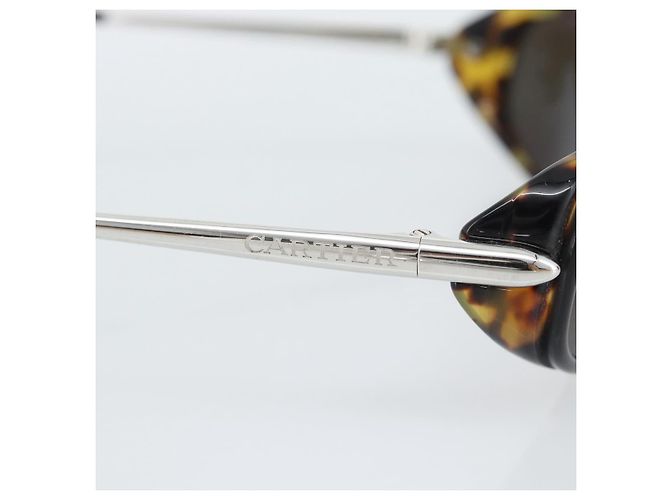 Gafas de Sol CARTIER Tortoise Metal Brown Silver Auth BA14032V Castaño Plata - vista 5
