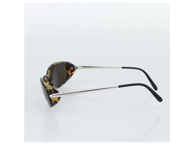 Gafas de Sol CARTIER Tortoise Metal Brown Silver Auth BA14032V Castaño Plata - vista 6
