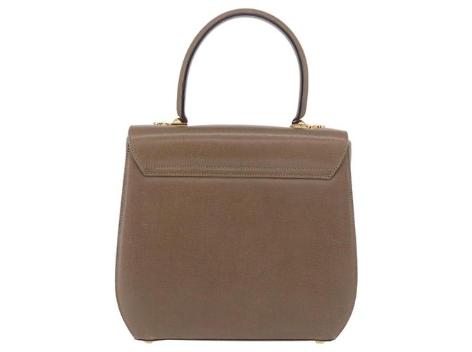 Borsa Salvatore Ferragamo Gancini in pelle beige oro Auth 191690 - vista 3
