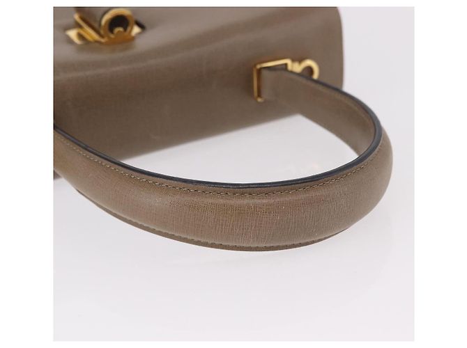 Borsa Salvatore Ferragamo Gancini in pelle beige oro Auth 191690 - vista 7