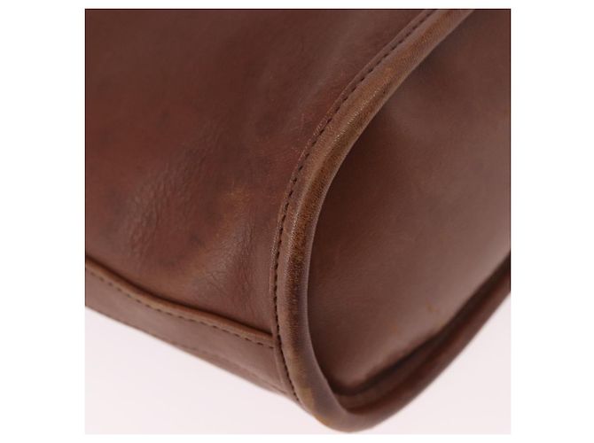 Borsa a Spalla Coach in Pelle Marrone e Oro Auth 189421 D'oro - vista 12