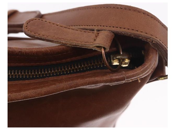 Borsa a Spalla Coach in Pelle Marrone e Oro Auth 189421 D'oro - vista 14
