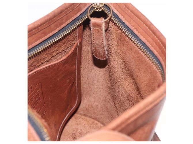 Borsa a Spalla Coach in Pelle Marrone e Oro Auth 189421 D'oro - vista 17