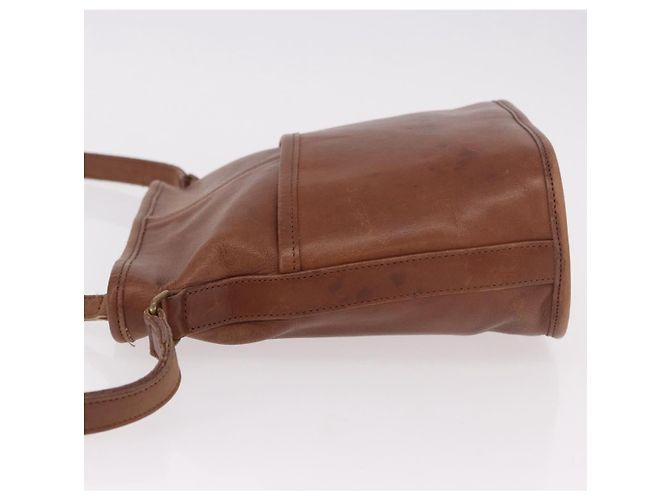 Borsa a Spalla Coach in Pelle Marrone e Oro Auth 189421 D'oro - vista 5
