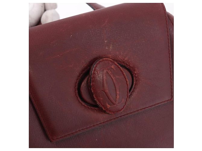 Zaino CARTIER Must Line Bordeaux Gold Auth 190550 - vista 16