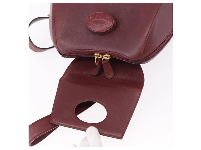Zaino CARTIER Must Line Bordeaux Gold Auth 190550 - vista 17