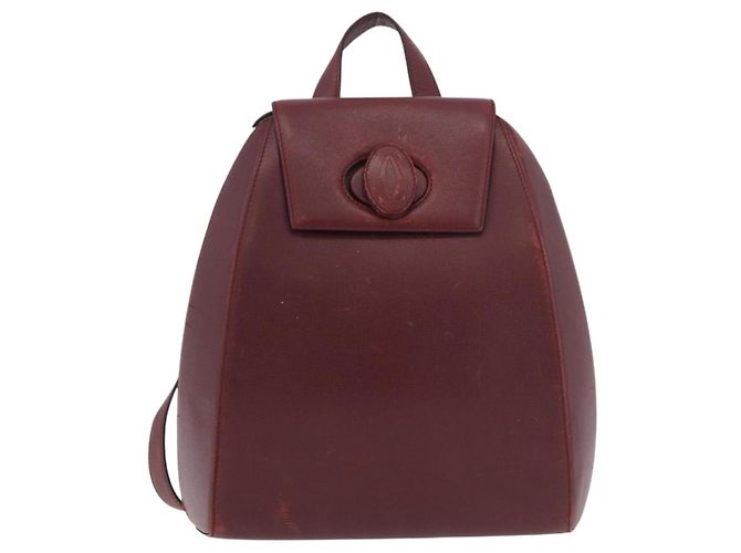 Zaino CARTIER Must Line Bordeaux Gold Auth 190550 - vista 2