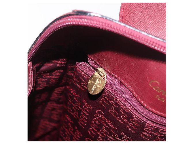 Zaino CARTIER Must Line Bordeaux Gold Auth 190550 - vista 23