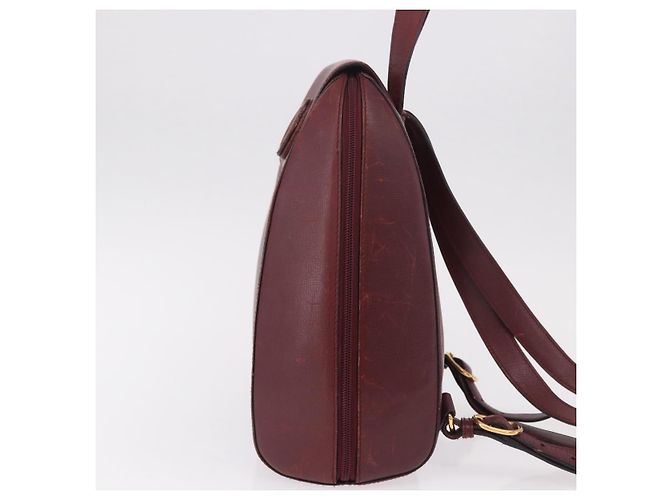Zaino CARTIER Must Line Bordeaux Gold Auth 190550 - vista 4