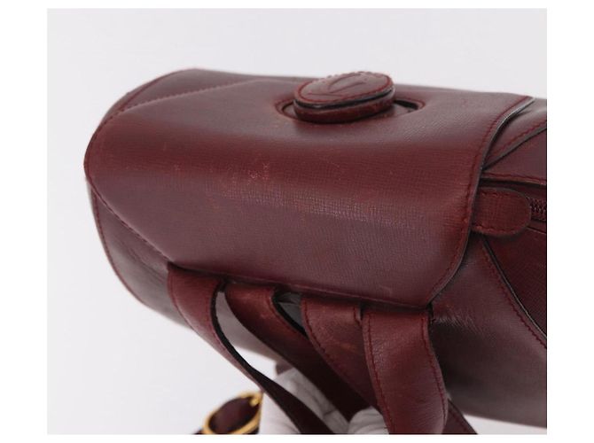 Zaino CARTIER Must Line Bordeaux Gold Auth 190550 - vista 6