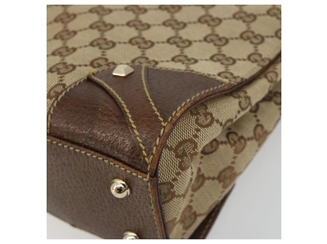 Borsa a mano GUCCI GG Canvas Beige Oro 120895 Auth mr2703 D'oro - vista 10