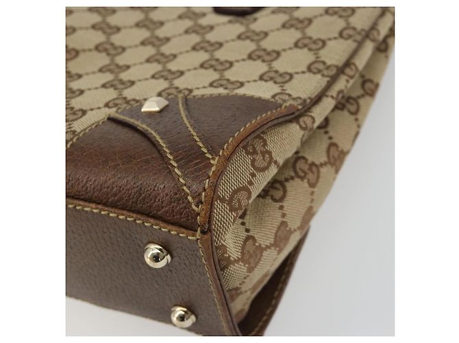 Borsa a mano GUCCI GG Canvas Beige Oro 120895 Auth mr2703 D'oro - vista 12