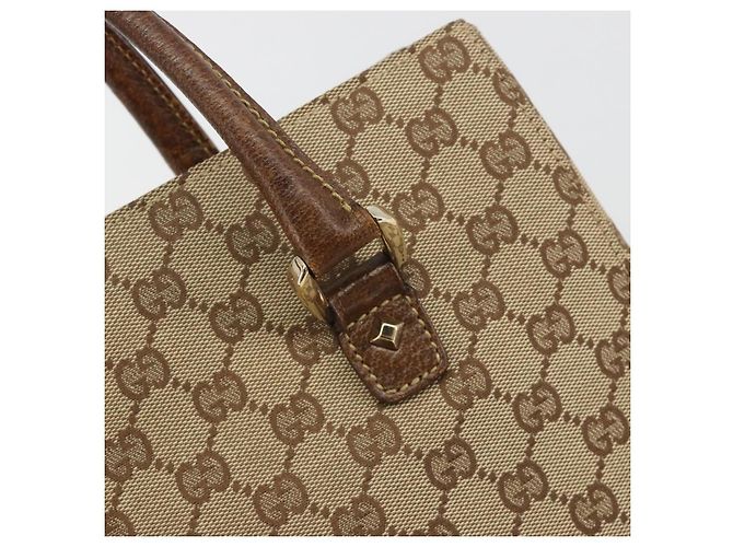 Borsa a mano GUCCI GG Canvas Beige Oro 120895 Auth mr2703 D'oro - vista 14