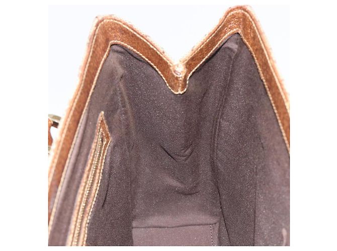 Borsa a mano GUCCI GG Canvas Beige Oro 120895 Auth mr2703 D'oro - vista 17
