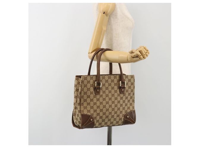Borsa a mano GUCCI GG Canvas Beige Oro 120895 Auth mr2703 D'oro - vista 22