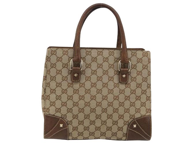 Borsa a mano GUCCI GG Canvas Beige Oro 120895 Auth mr2703 D'oro - vista 3