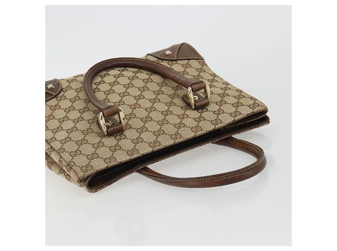 Borsa a mano GUCCI GG Canvas Beige Oro 120895 Auth mr2703 D'oro - vista 6