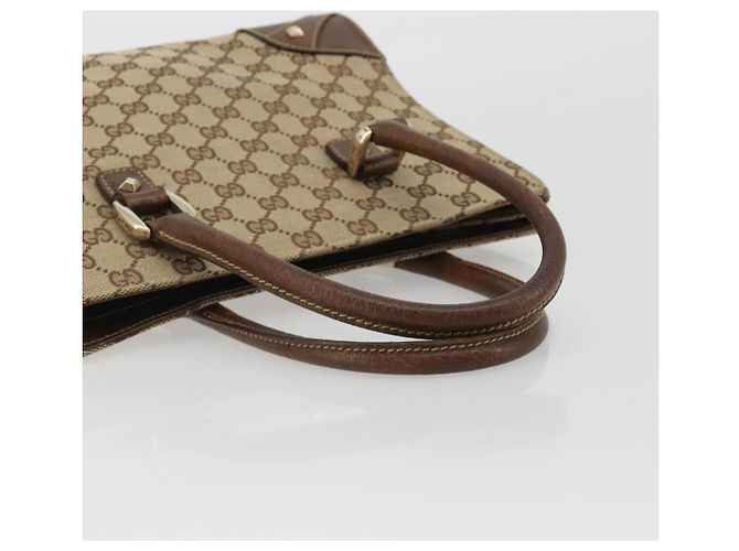 Borsa a mano GUCCI GG Canvas Beige Oro 120895 Auth mr2703 D'oro - vista 7