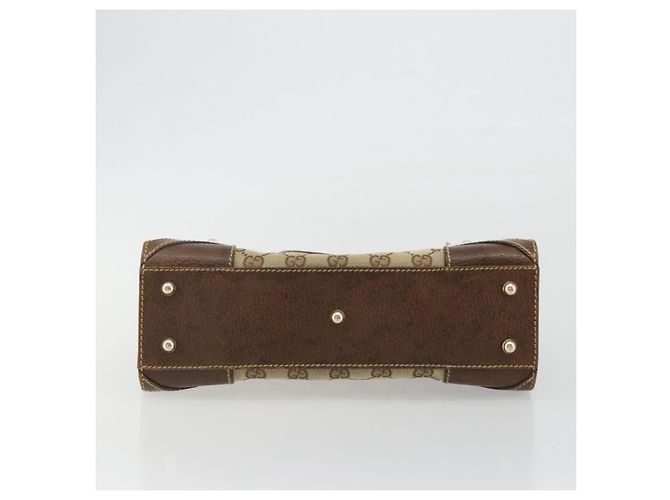 Borsa a mano GUCCI GG Canvas Beige Oro 120895 Auth mr2703 D'oro - vista 9
