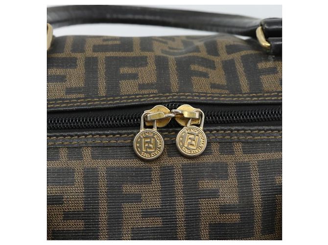 FENDI Zucca Canvas Handtasche Schwarz Braun Authentisch 186665 - Ansicht 14