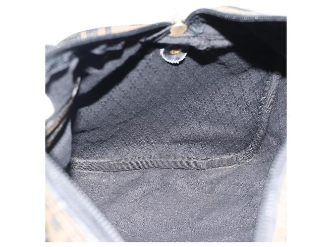 FENDI Zucca Canvas Handtasche Schwarz Braun Authentisch 186665 - Ansicht 17
