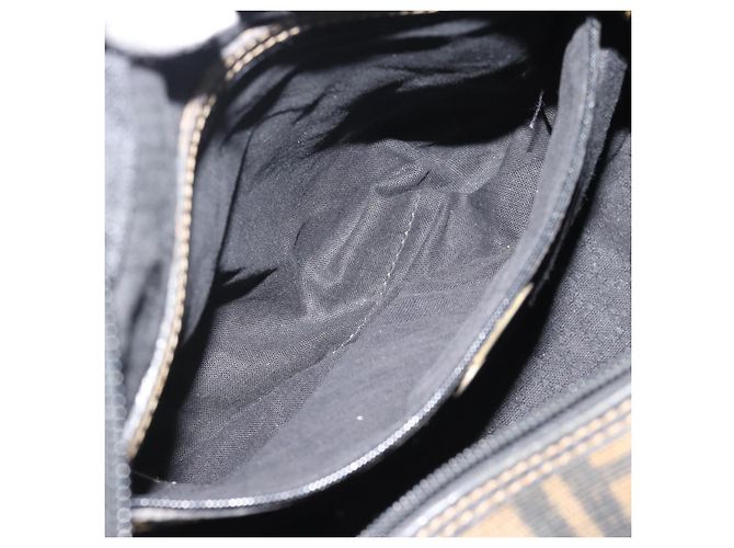 FENDI Zucca Canvas Handtasche Schwarz Braun Authentisch 186665 - Ansicht 20