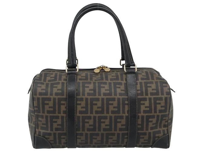 FENDI Zucca Canvas Handtasche Schwarz Braun Authentisch 186665 - Ansicht 3