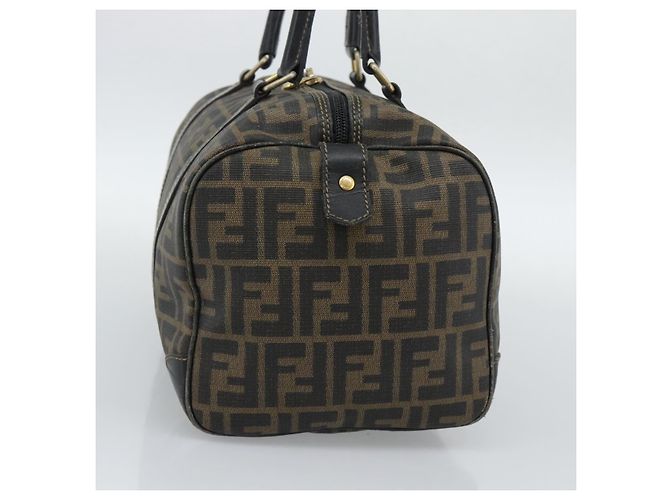 FENDI Zucca Canvas Handtasche Schwarz Braun Authentisch 186665 - Ansicht 4