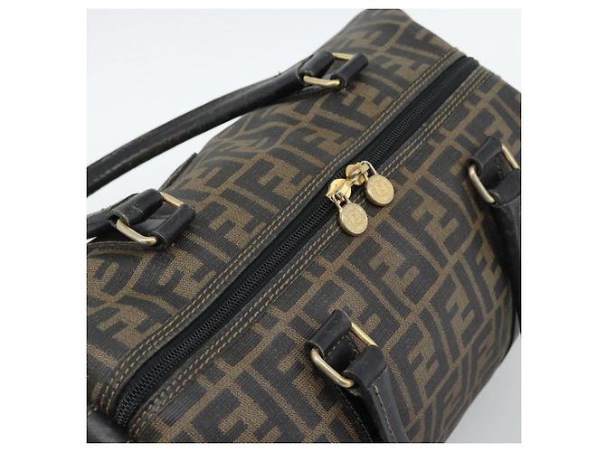 FENDI Zucca Canvas Handtasche Schwarz Braun Authentisch 186665 - Ansicht 6