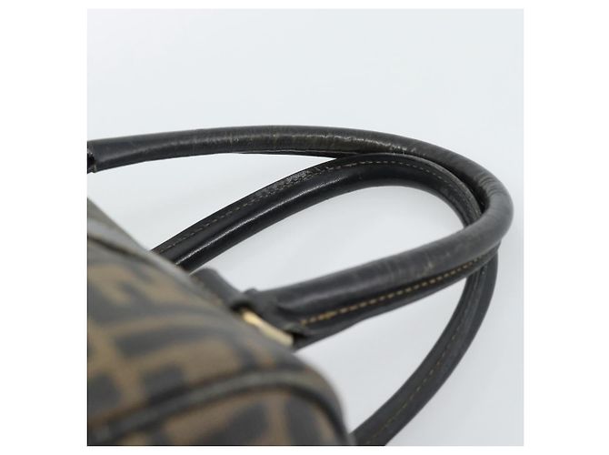 FENDI Zucca Canvas Handtasche Schwarz Braun Authentisch 186665 - Ansicht 8
