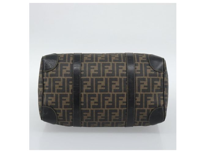 FENDI Zucca Canvas Handtasche Schwarz Braun Authentisch 186665 - Ansicht 9
