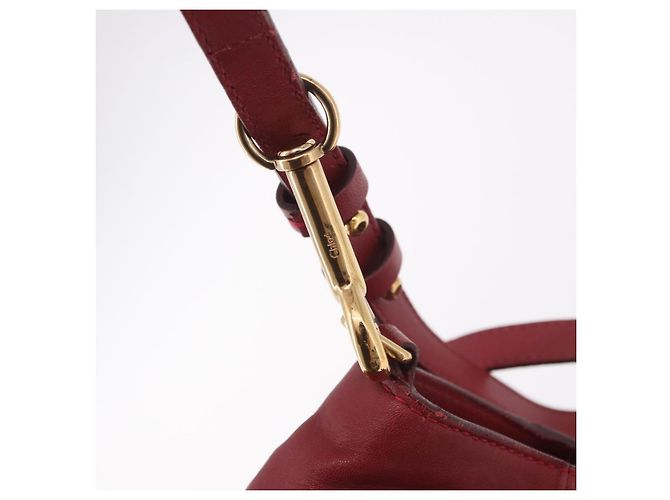 Chloé Borsa Chloe Etel in Pelle 2way Rosso Oro Auth 186692 D'oro - vista 16