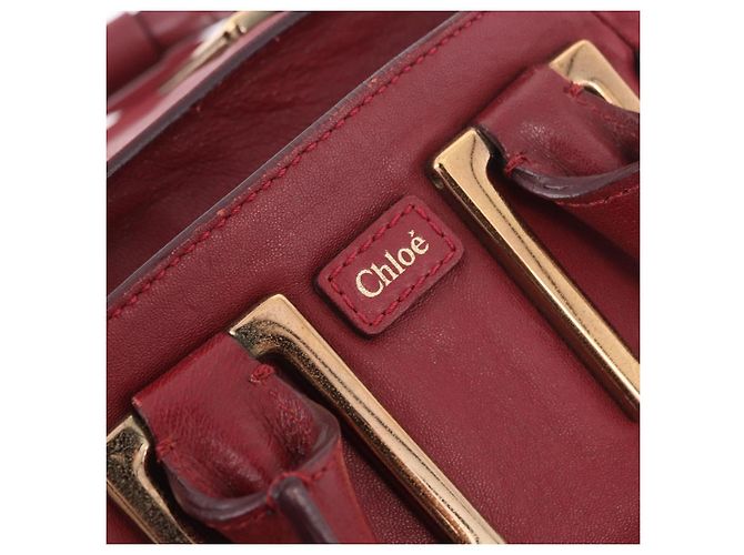 Chloé Borsa Chloe Etel in Pelle 2way Rosso Oro Auth 186692 D'oro - vista 18
