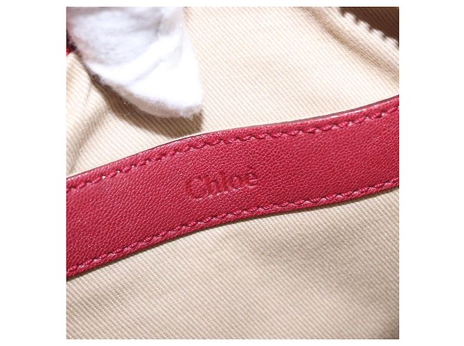 Chloé Borsa Chloe Etel in Pelle 2way Rosso Oro Auth 186692 D'oro - vista 19